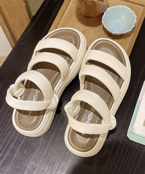 Miniministore(ミニミニストア)の「ストラップサンダル 韓国風 厚底サンダル(サンダル・レディース・アイボリー/ブラック・24.0cm/24.5cm/23.5cm/23.0cm/22.5cm)」の18枚目の写真