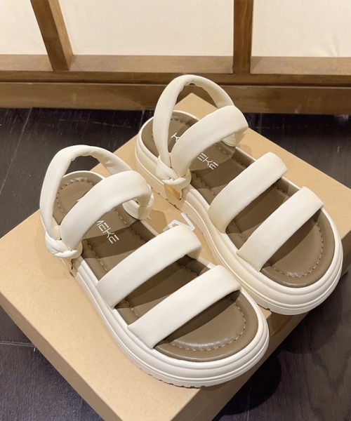 Miniministore(ミニミニストア)の「ストラップサンダル 韓国風 厚底サンダル(サンダル・レディース・アイボリー/ブラック・24.0cm/24.5cm/23.5cm/23.0cm/22.5cm)」の19枚目の写真
