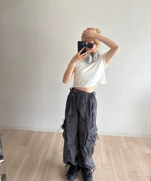 RiLi(リリ)の「カラーちびTシャツ【RL】(Tシャツ/カットソー・レディース・ホワイト/ピンク・FREE)」の7枚目の写真