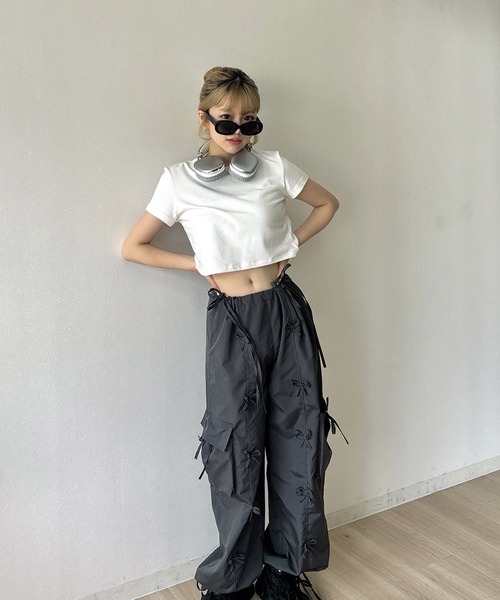 RiLi(リリ)の「カラーちびTシャツ【RL】(Tシャツ/カットソー・レディース・ホワイト/ピンク・FREE)」の5枚目の写真