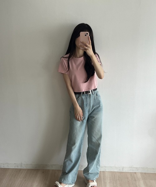 RiLi(リリ)の「カラーちびTシャツ【RL】(Tシャツ/カットソー・レディース・ホワイト/ピンク・FREE)」の10枚目の写真