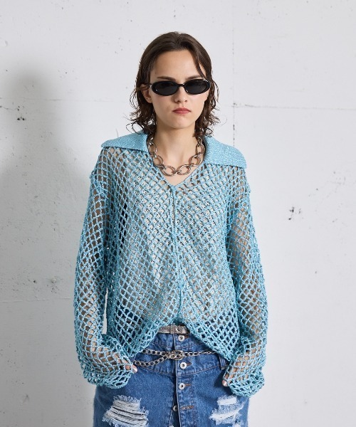 seyto サイズ2 / ハンドニットラメカーディガン seyto（セイト）の「Hand knit lame cardigan / ハンドニット