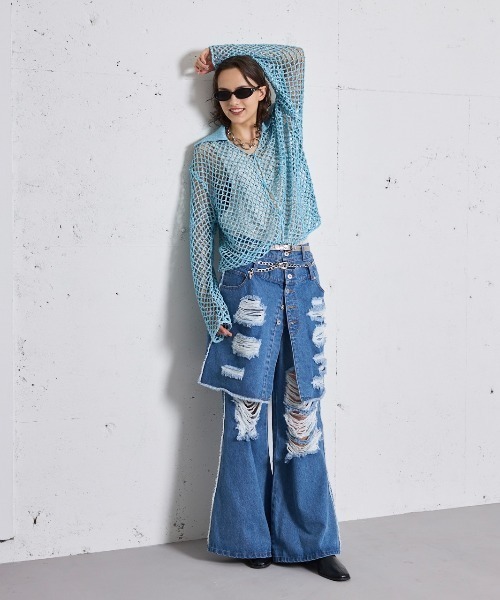 seyto（セイト）の「Hand knit lame cardigan / ハンドニット