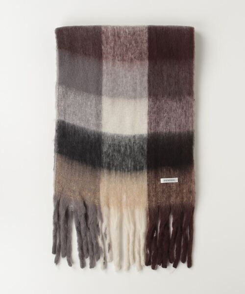 paravion(パラビオン)の「チェックボリュームマフラー(マフラー・レディース・ブラウン/イエロー/ブルー・FREE)」の4枚目の写真