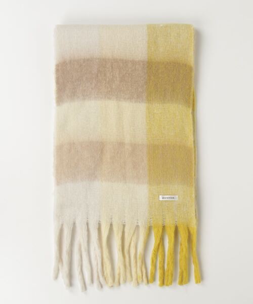 paravion(パラビオン)の「チェックボリュームマフラー(マフラー・レディース・ブラウン/イエロー/ブルー・FREE)」の7枚目の写真