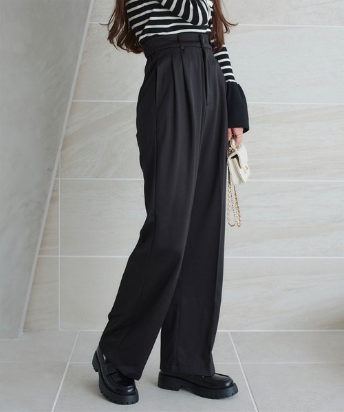 KOBE LETTUCE（コウベレタス）の「お腹ポッコリ解消ストレートパンツ（スラックス・レディース・モカ/ブラック/カーキ・TM/PL/M/PM/TL/L/XL）」の13枚目の写真