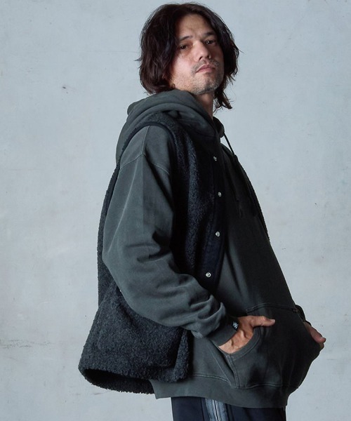 EGO TRIPPING(エゴトリッピング)の「mcg3501-WARMNEST ベスト(ベスト・メンズ・ヘザーチャコール/ブラック・48/46)」の4枚目の写真