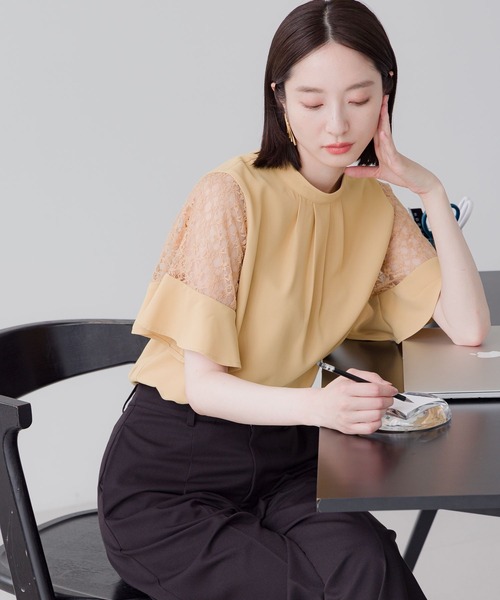 【選べるネックデザイン】ソデレースブラウス136094（シャツ/ブラウス）｜Andemiu（アンデミュウ）