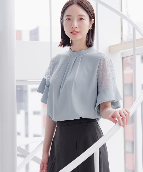 【選べるネックデザイン】ソデレースブラウス136094（シャツ/ブラウス）｜Andemiu（アンデミュウ）