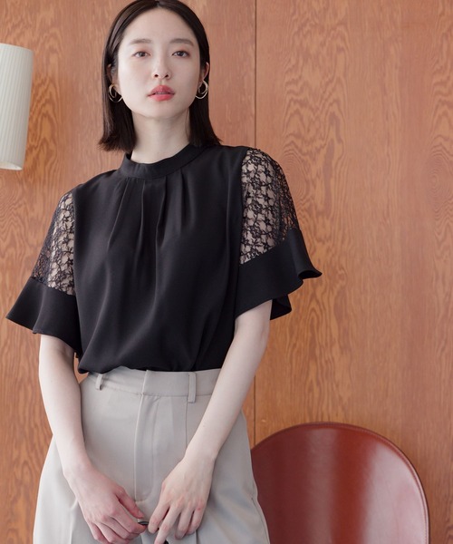 【選べるネックデザイン】ソデレースブラウス136094（シャツ/ブラウス）｜Andemiu（アンデミュウ）