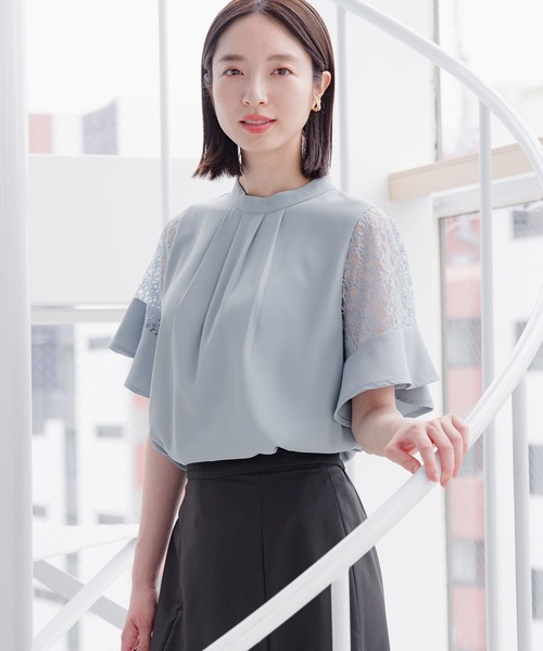 【選べるネックデザイン】ソデレースブラウス136094（シャツ/ブラウス）｜Andemiu（アンデミュウ）