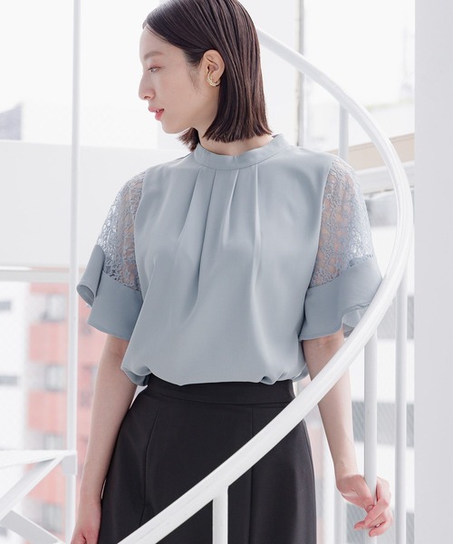 【選べるネックデザイン】ソデレースブラウス136094（シャツ/ブラウス）｜Andemiu（アンデミュウ）