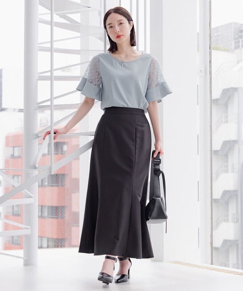 【選べるネックデザイン】ソデレースブラウス136094（シャツ/ブラウス）｜Andemiu（アンデミュウ）