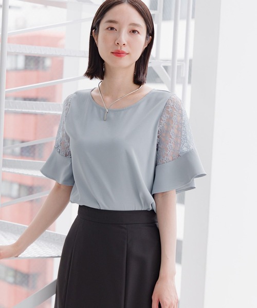 【選べるネックデザイン】ソデレースブラウス136094（シャツ/ブラウス）｜Andemiu（アンデミュウ）