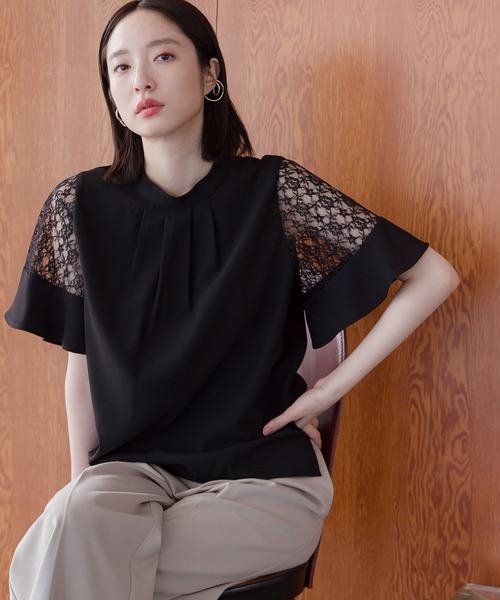 【選べるネックデザイン】ソデレースブラウス136094（シャツ/ブラウス）｜Andemiu（アンデミュウ）