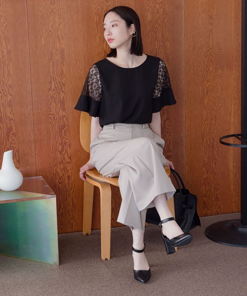 【選べるネックデザイン】ソデレースブラウス136094（シャツ/ブラウス）｜Andemiu（アンデミュウ）