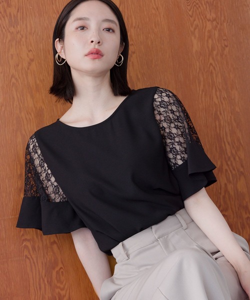 【選べるネックデザイン】ソデレースブラウス136094（シャツ/ブラウス）｜Andemiu（アンデミュウ）