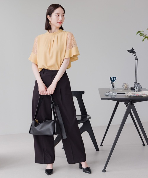 【選べるネックデザイン】ソデレースブラウス136094（シャツ/ブラウス）｜Andemiu（アンデミュウ）