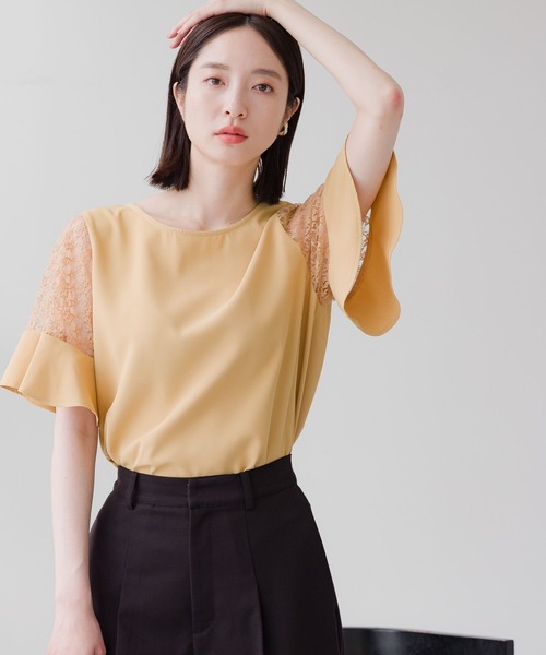 【選べるネックデザイン】ソデレースブラウス136094（シャツ/ブラウス）｜Andemiu（アンデミュウ）