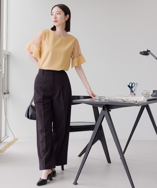 【選べるネックデザイン】ソデレースブラウス136094（シャツ/ブラウス）｜Andemiu（アンデミュウ）