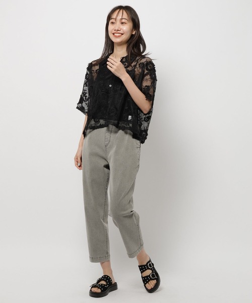 niko and...(ニコアンド)の「3Dフラワーレースシャツ(シャツ/ブラウス・レディース・イエロー/ブラック/アイボリー・LONG/MEDIUM)」の6枚目の写真