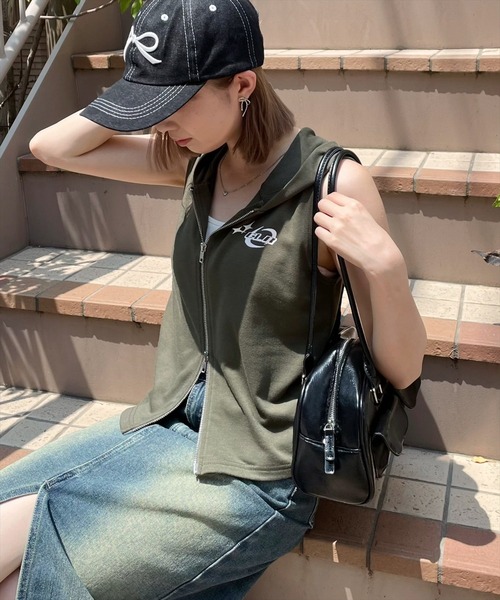 00s y2k フード付き　ベスト　ジップ　パーカー　ノースリーブ　goa 00s y2k フード付き ベスト ジップ パーカー ノースリーブ goa 00s y2k