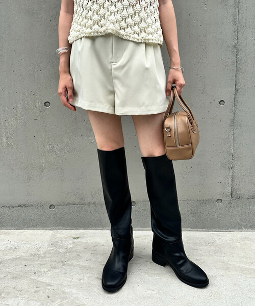 mline（エムライン）の「[mline]ショートパンツ（その他パンツ・レディース・チャコールグレー/ブラック/アイボリー・1/2）」の6枚目の写真