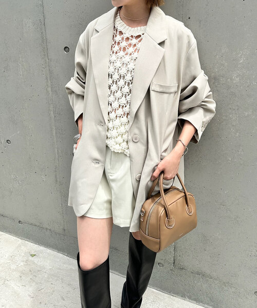 mline（エムライン）の「[mline]ショートパンツ（その他パンツ・レディース・チャコールグレー/ブラック/アイボリー・1/2）」の8枚目の写真