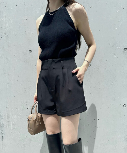 mline（エムライン）の「[mline]ショートパンツ（その他パンツ・レディース・チャコールグレー/ブラック/アイボリー・1/2）」の11枚目の写真