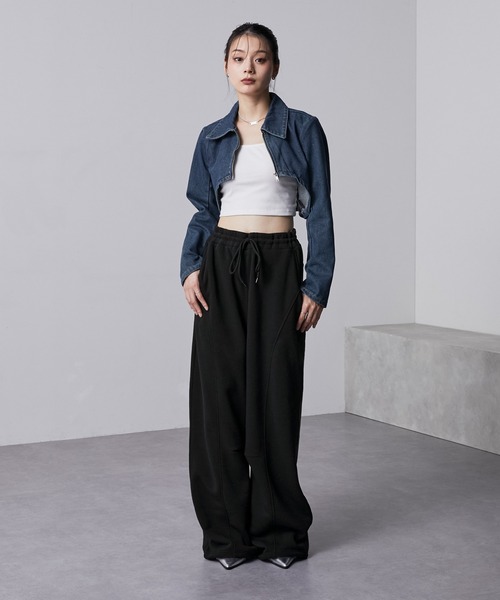 nui nullu（ヌイヌル）の「【nui nullu】2WAYワイドスウェットカーブパンツ/セットアップ対応（スウェットパンツ・レディース・グレー/ブラック/アイボリー・L/M/S）」の22枚目の写真