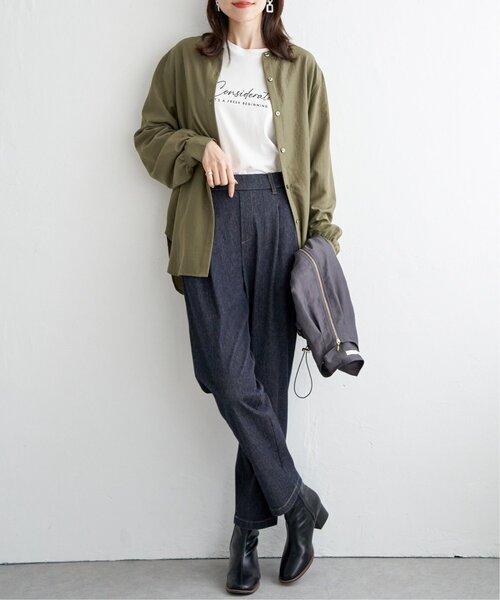 ikka（イッカ）の「【雑誌InRed web10月号掲載】GOKU楽パンツ ストレッチテーパード（その他パンツ・レディース・ブラック/ベージュ/ネイビー/ブルー/ダークグリーン・S/M/L）」の17枚目の写真