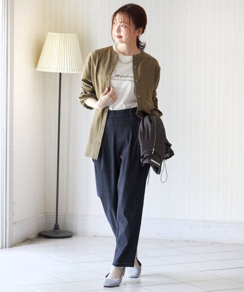 ikka（イッカ）の「【雑誌InRed web10月号掲載】GOKU楽パンツ ストレッチテーパード（その他パンツ・レディース・ブラック/ベージュ/ネイビー/ブルー/ダークグリーン・S/M/L）」の22枚目の写真