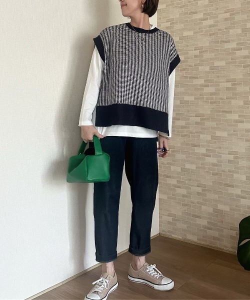 ikka（イッカ）の「【雑誌InRed web10月号掲載】GOKU楽パンツ ストレッチテーパード（その他パンツ・レディース・ブラック/ベージュ/ネイビー/ブルー/ダークグリーン・S/M/L）」の6枚目の写真