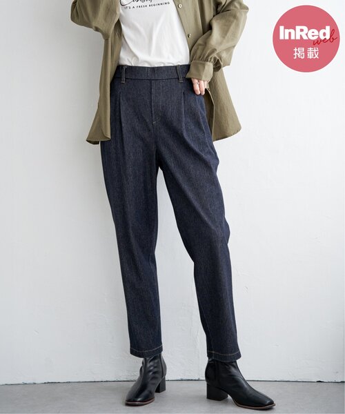 ikka（イッカ）の「【雑誌InRed web10月号掲載】GOKU楽パンツ ストレッチテーパード（その他パンツ・レディース・ブラック/ベージュ/ネイビー/ブルー/ダークグリーン・S/M/L）」の11枚目の写真