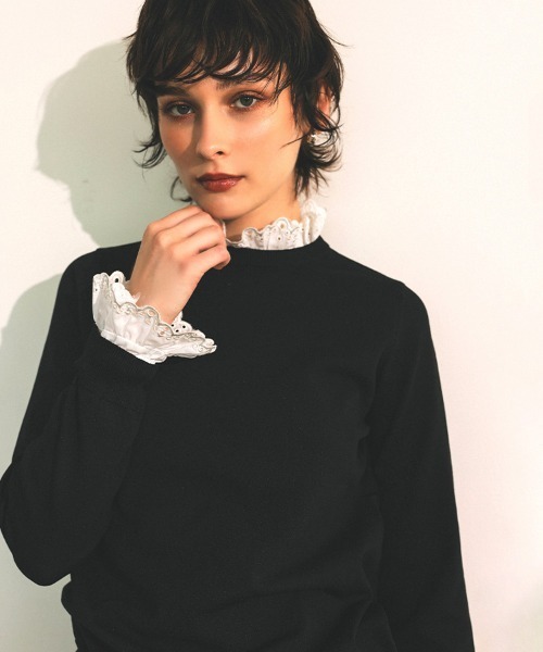 DONOBAN（ドノバン）の「2wayエッセンシャルニット（ニット/セーター・レディース・ホワイト/グレー/ブラック・ONE）」の7枚目の写真