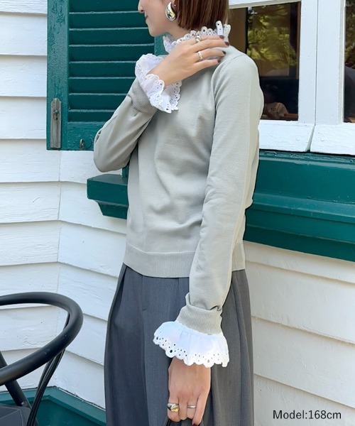 DONOBAN（ドノバン）の「2wayエッセンシャルニット（ニット/セーター・レディース・ホワイト/グレー/ブラック・ONE）」の18枚目の写真