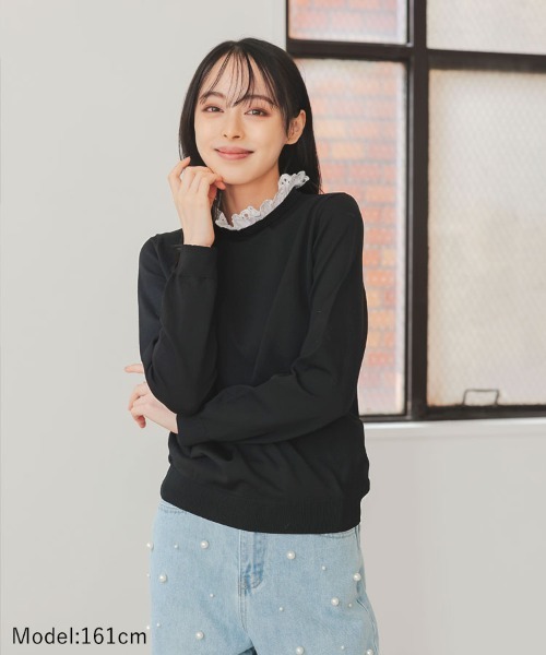 DONOBAN（ドノバン）の「2wayエッセンシャルニット（ニット/セーター・レディース・ホワイト/グレー/ブラック・ONE）」の10枚目の写真