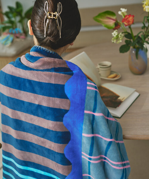 BIRTHDAY BAR（バースデイバー）の「【SAHIR サヒール】vertical line blanket（ラグ/マット・レディース・グリーン/ブルー・0）」の13枚目の写真