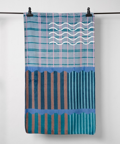 BIRTHDAY BAR（バースデイバー）の「【SAHIR サヒール】vertical line blanket（ラグ/マット・レディース・グリーン/ブルー・0）」の21枚目の写真