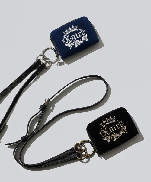 X-girl(エックスガール)の「ROSE AND CROWN COIN CARD CASE(コインケース・レディース・ブラック/ネイビー・ONE SIZE)」の5枚目の写真