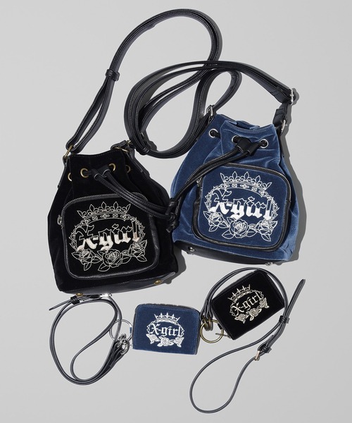 X-girl(エックスガール)の「ROSE AND CROWN COIN CARD CASE(コインケース・レディース・ブラック/ネイビー・ONE SIZE)」の7枚目の写真