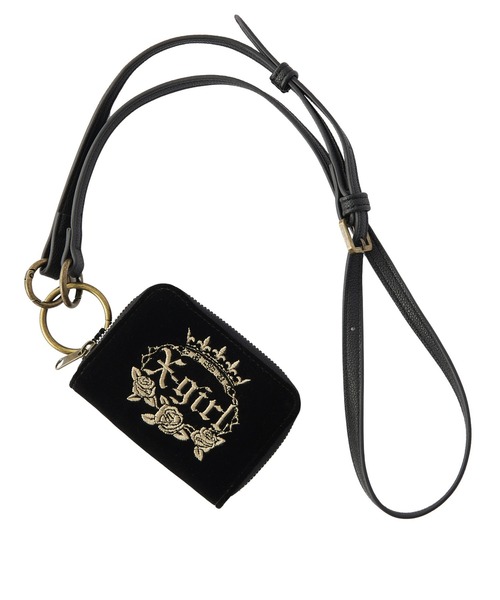 X-girl(エックスガール)の「ROSE AND CROWN COIN CARD CASE(コインケース・レディース・ブラック/ネイビー・ONE SIZE)」の9枚目の写真