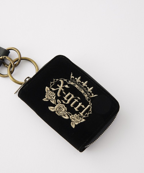 X-girl(エックスガール)の「ROSE AND CROWN COIN CARD CASE(コインケース・レディース・ブラック/ネイビー・ONE SIZE)」の10枚目の写真