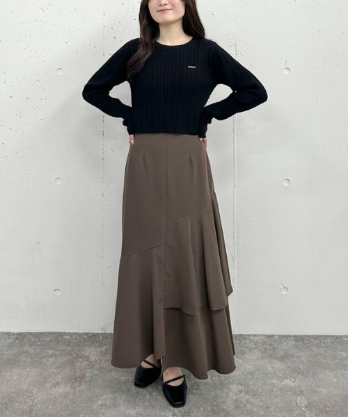 archives（アルシーヴ）の「ワンポイントケーブルニット（ニット/セーター・レディース・ブラック/ブラウン/グレー/アイボリー/ワイン・MEDIUM）」の22枚目の写真