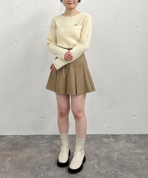 archives（アルシーヴ）の「ワンポイントケーブルニット（ニット/セーター・レディース・ブラック/ブラウン/グレー/アイボリー/ワイン・MEDIUM）」の15枚目の写真