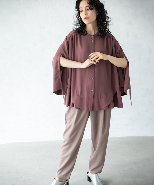 OSMOSIS（オズモーシス）の「2WAYスリットスリーブギャザーブラウス（シャツ/ブラウス・レディース・ホワイト/ブラック/グレー/ピンク系その他・ONE SIZE）」の11枚目の写真