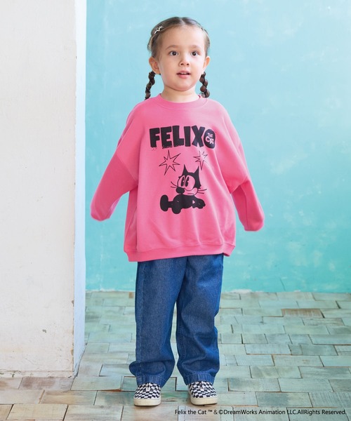 MARKEY'S（マーキーズ）の「【FELIX/フィリックス】別注トレーナー（スウェット・キッズ・杢グレー/ピンク・130/120/110/100/150/140/95/90/80）」の4枚目の写真