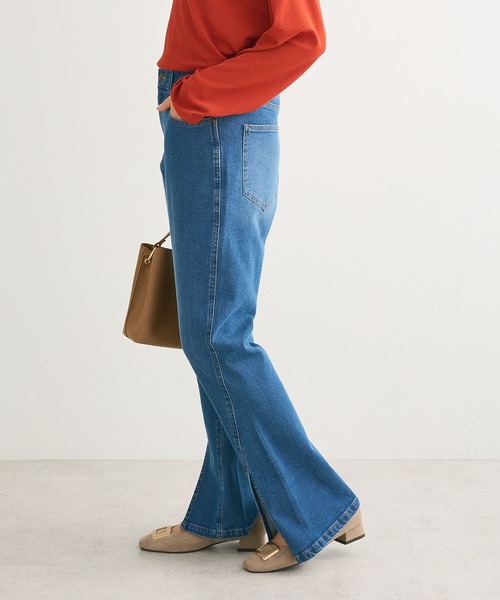 Sugar spoon(シュガースプーン)の「・SUGAR SPOON デニムスリットフレアパンツ(デニムパンツ・レディース・インディゴブルー/ブラック・FREE)」の12枚目の写真