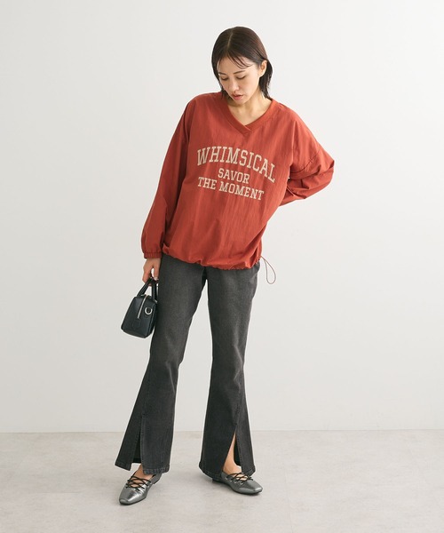 Sugar spoon(シュガースプーン)の「・SUGAR SPOON デニムスリットフレアパンツ(デニムパンツ・レディース・インディゴブルー/ブラック・FREE)」の4枚目の写真