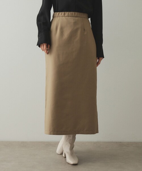 OPAQUE.CLIP（オペークドットクリップ）の「◆≪ツインセット≫プリーツラップ×ナロースカート【洗濯機洗い可】（スカート・レディース・チャコールグレー/キャメル・38/40/42）」の15枚目の写真
